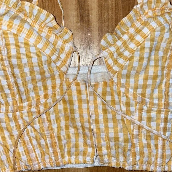 Out From Under yellow gingham corset top size M - Picture 6 of 10